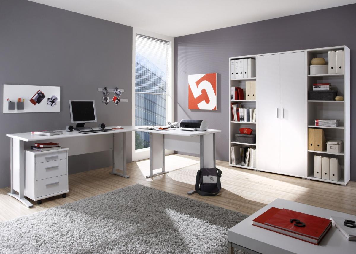 Eiche Dekor Komplett Büro 'Set Schreibtisch Schrank OFFICE Line Heimbüro 7-tlg